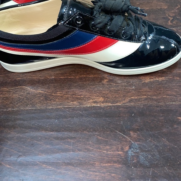 GUCCI
Patent Calfskin Web Falacer Sneakers Gucci Men size 6 Black - Picture 11 of 13